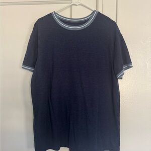 Navy Blue Men's T-Shirt with Light Blue Accents